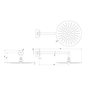 Alternative view of Gessi EMPORIO SHOWER soffione anticalcare doccia a parete orientabile, finitura finox 47372#149