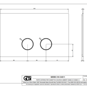 Alternative view of Gessi ORIGINI placca wc per Geberit 54611#299 Matte Black