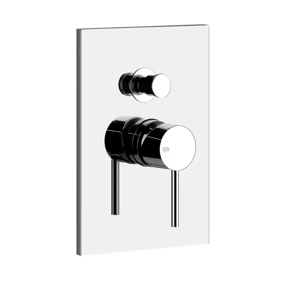 Gessi VIA TORTONA miscelatore a parete 2 uscite, con deviatore automatico, senza corpo incasso, finitura cromo 44664#031