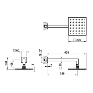 Alternative view of Gessi EMPORIO SHOWER soffione anticalcare a parete orientabile, finitura cromo 47376#031
