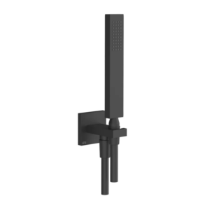 Gessi RETTANGOLO set doccia con presa acqua, doccetta anticalcare e flessibile 150 cm, colore nero finitura opaco 20123#299