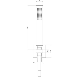 Gessi RETTANGOLO set doccia con presa acqua, doccetta anticalcare e flessibile 150 cm, colore nero finitura opaco 20123#299 - immagine 3