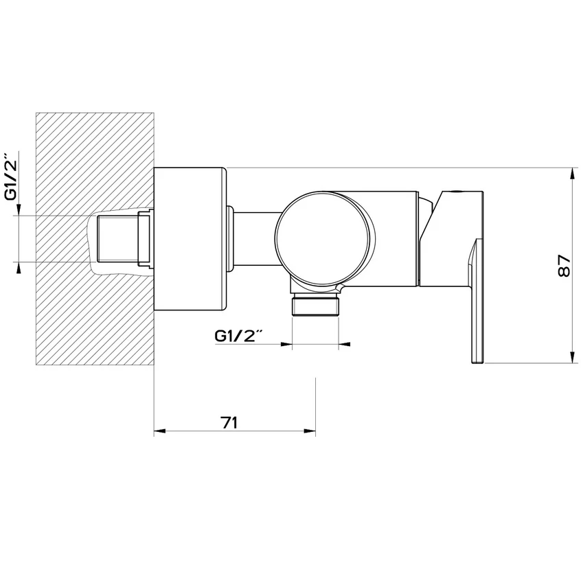 Gessi VIA MANZONI miscelatore esterno doccia, finitura cromo 38631#031 - immagine 4