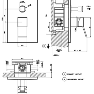 Alternative view of Gessi RETTANGOLO K miscelatore esterno doccia, finitura cromo 53079#031